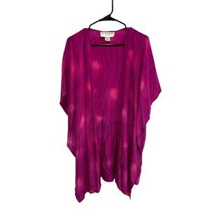 Aliki Yamani Creations Open Front  Kimono Cardigan Pink Purple Sz Small Cover Up